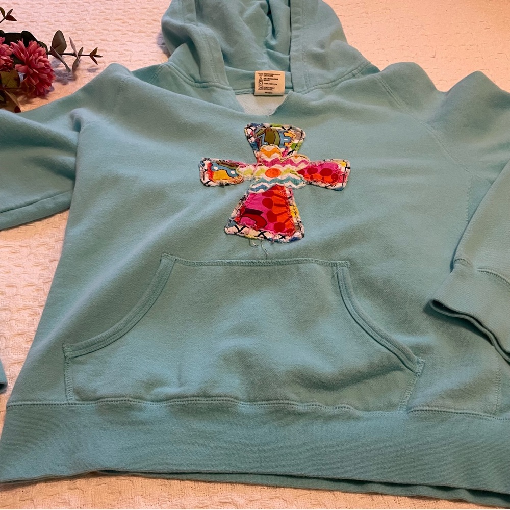 Lady Comfort Colors Light Teal Hoodie~ Size Large ~ Casual and Comfy - Picture 6 of 9